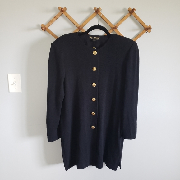 ST. JOHNS BASICS Black Knit Cardigan Jacket - Picture 1 of 8